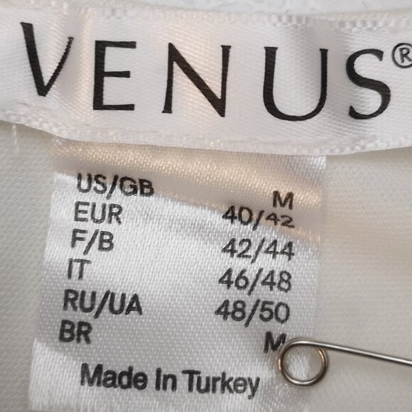 Venus Ladies Size Medium Off White w/ Lace Detail Lined Sleeveless Midi Dress - Picture 3 of 12